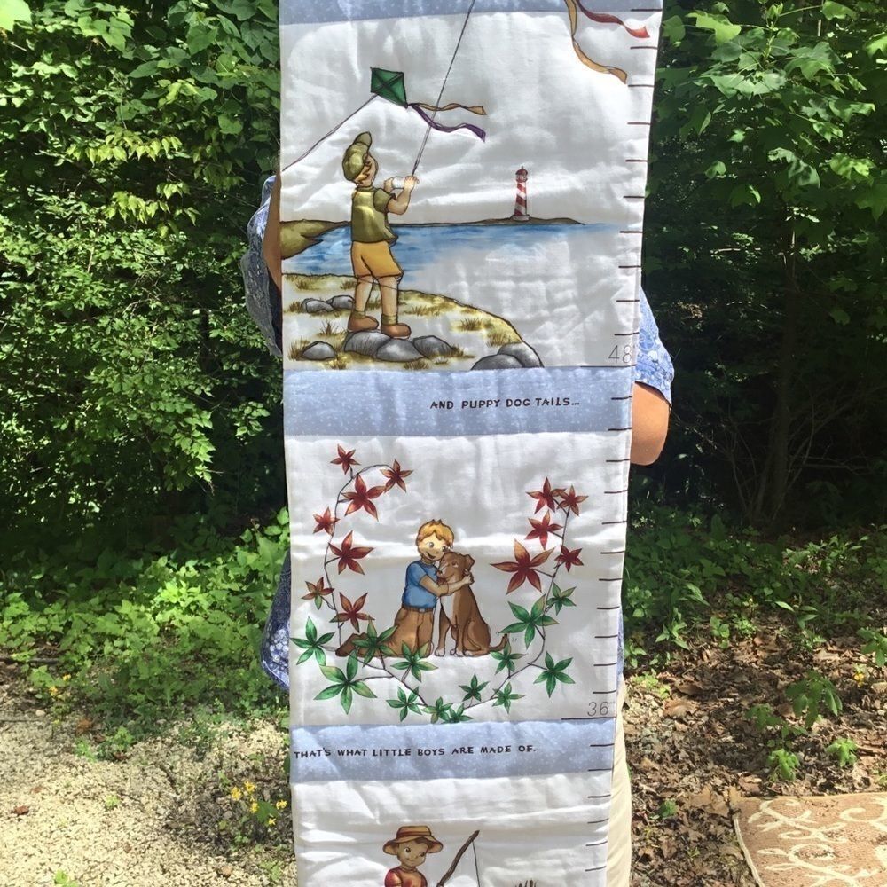 NWT Hand Crafted Boys Growing Quilted Wall Hanging